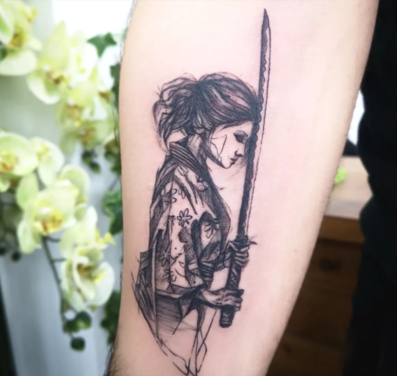 Black & Grey tattoo by Laurie Watts