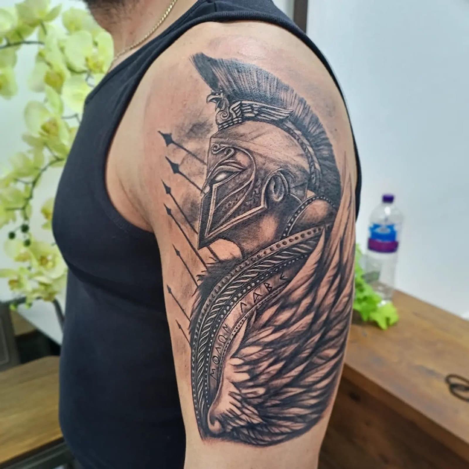 Black & Grey tattoo by Laurie Watts