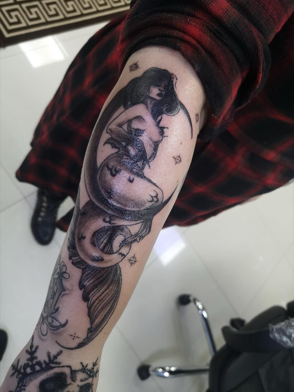 Black & Grey tattoo by Laurie Watts
